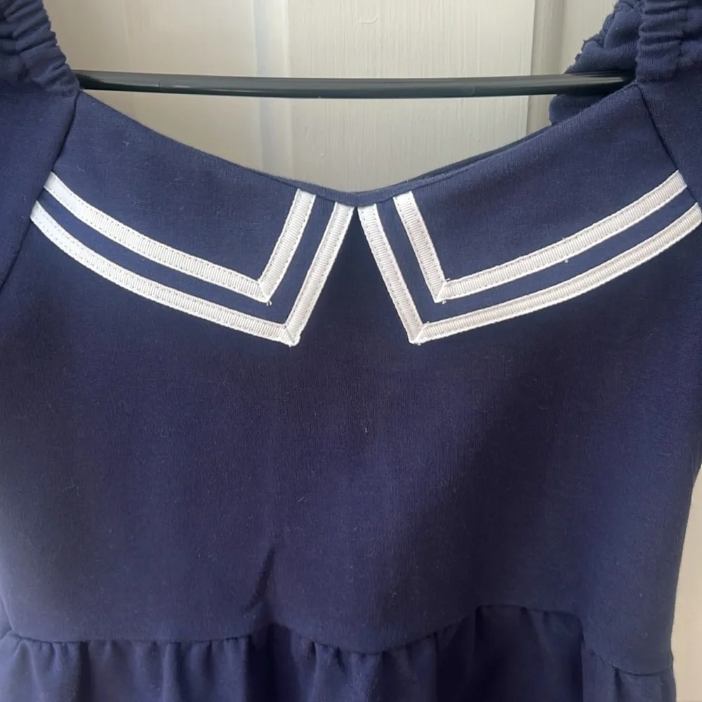 Janie & Jack blue and white sailor dress. Matching headband included. Size 8 G - Picture 2 of 6